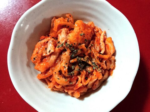 切り干し大根と鶏肉のケチャップ煮